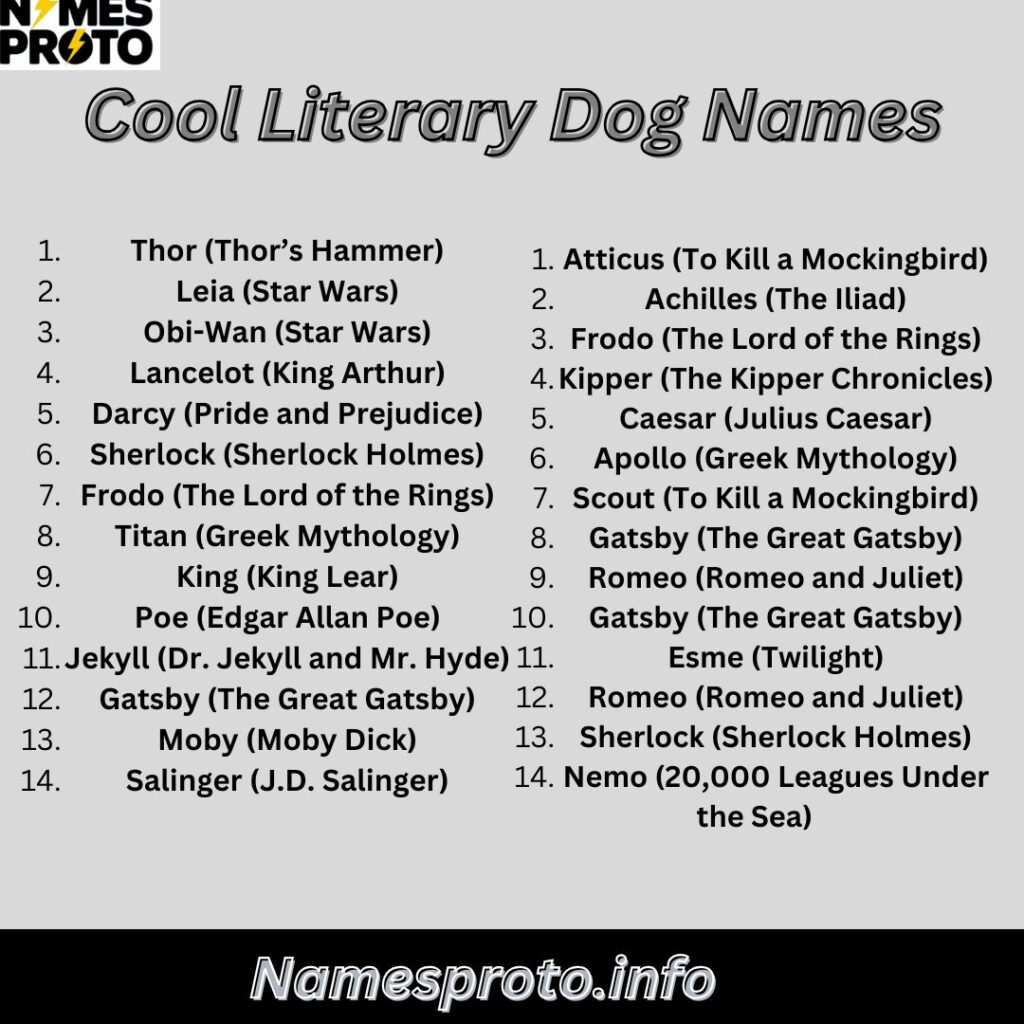 Cool Literary Dog Names