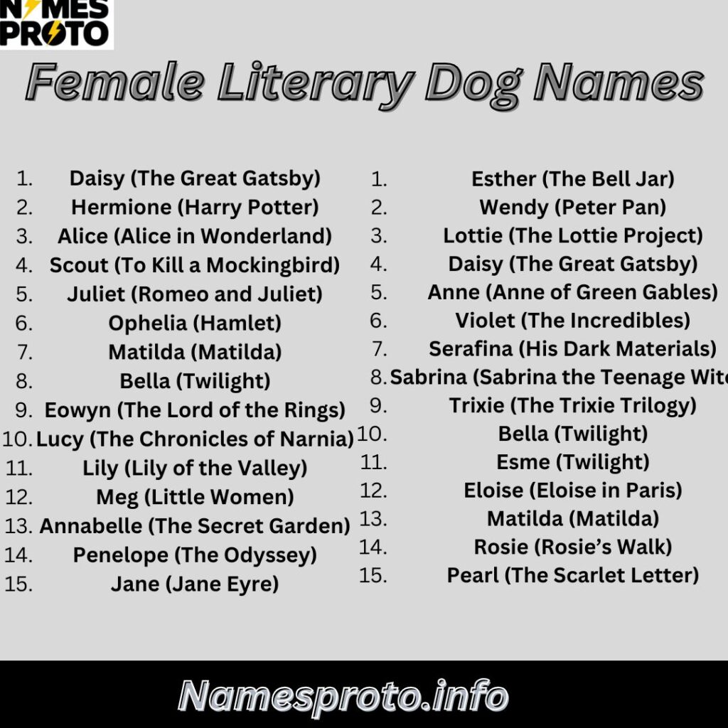 Female Literary Dog Names